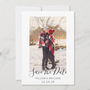 Rustikaler Save the Date Saisongrüner Tartan Feiertagskarte