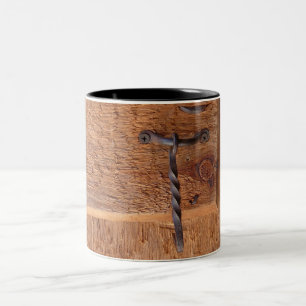 Rustikaler Schmiedeeisentürriegel Zweifarbige Tasse