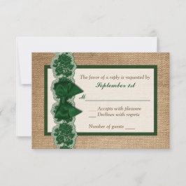 Rustikaler Schoß, gepresste Spitze, RSVP-Karte für RSVP Karte