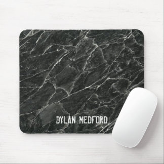 Rustikaler schwarzer Marmor mit Individuelle Name- Mousepad