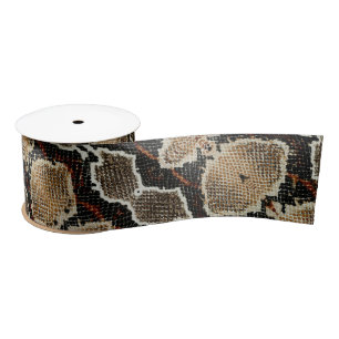 Rustikaler Schwarzer Pythonschlangen-Druck Satinband