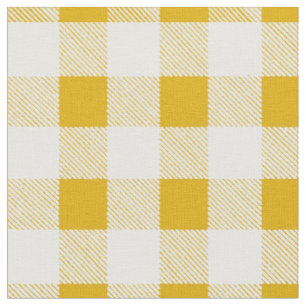 Rustikaler Senf Yellow Gingham Buffalo Kariert Stoff
