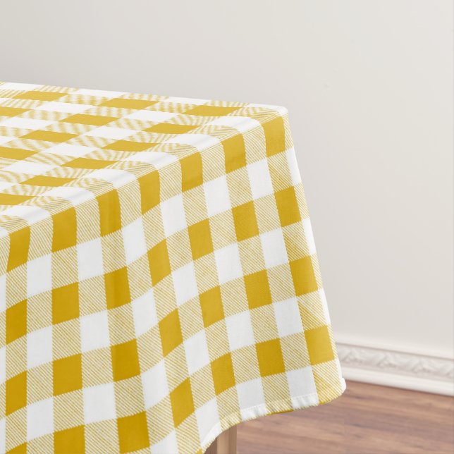 Rustikaler Senf Yellow Gingham Buffalo Kariert Tischdecke (Beispiel)