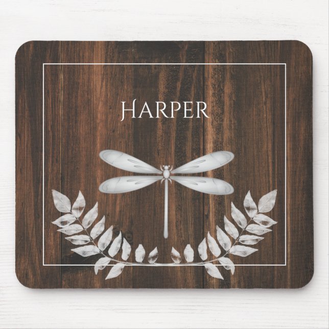 Rustikaler Silberdrachenfliege Personalisierte Mau Mousepad (Vorne)