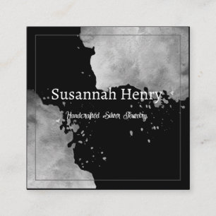 Rustikaler Silberschmuck in Handarbeit Quadratische Visitenkarte