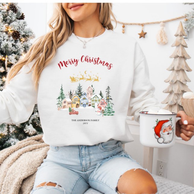 Rustikaler Snowhouse Weihnachtsfeiertag Sweatshirt (Von Creator hochgeladen)