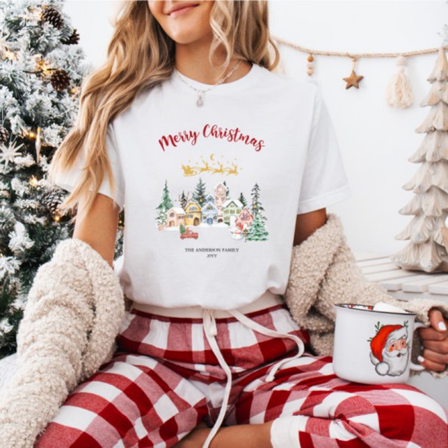 Rustikaler Snowhouse Weihnachtsfeiertag T-Shirt (Von Creator hochgeladen)