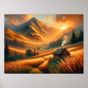 Rustikaler Sonnenaufgang Poster