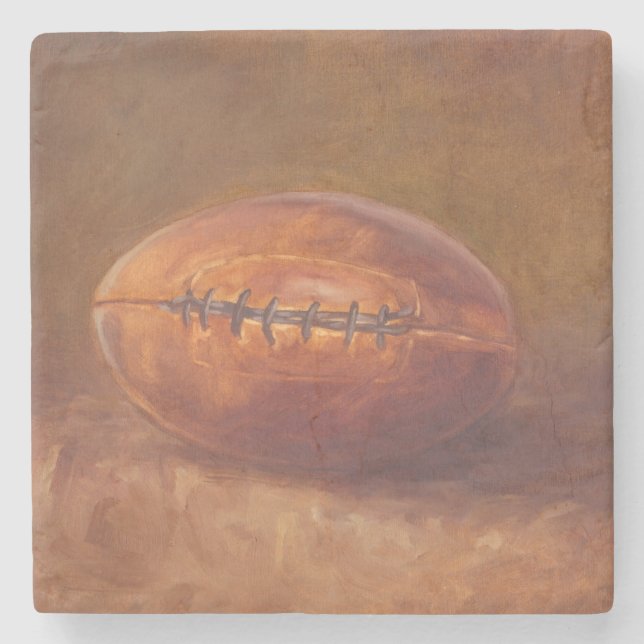 Rustikaler Sport | Fußball Steinuntersetzer (Vorderseite)