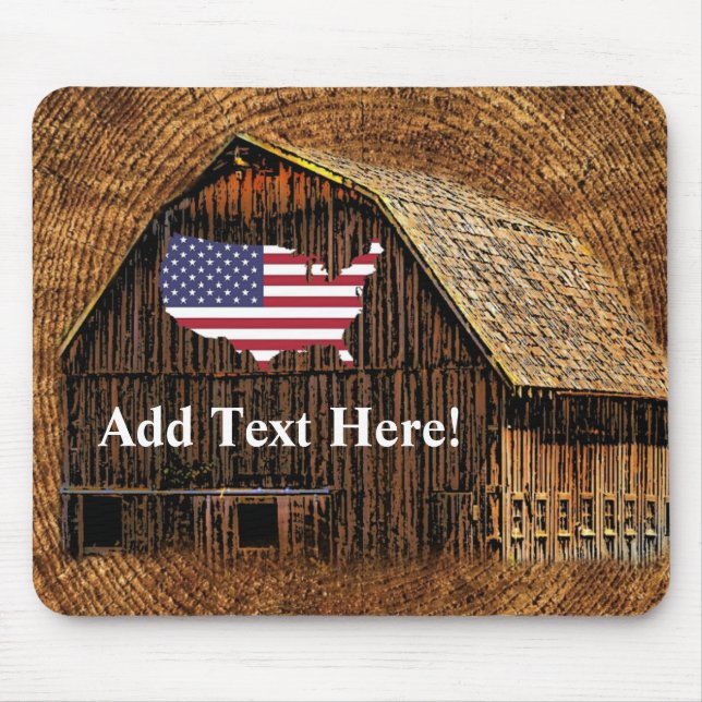 Rustikaler Stall American Flag Mouse Pad Mousepad (Vorne)