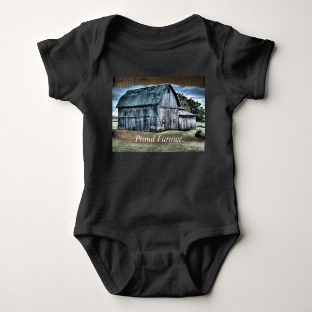Rustikaler Stall Baby Strampler (Vorderseite)