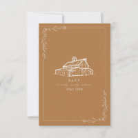Rustikaler Stall Goldenrod Wedding RSVP
