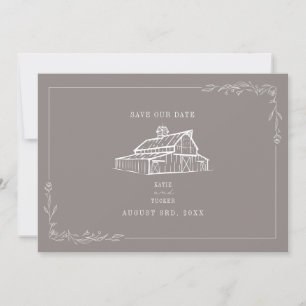 Rustikaler Stall Hochzeit Amethyst Gray Save the D Date