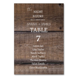 Rustikaler Stall in der Nacht vor Hochzeitssitzpla Tischnummer