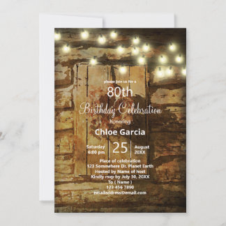 Rustikaler Stall mit String Lights Einladung