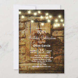 Rustikaler Stall mit String Lights Einladung