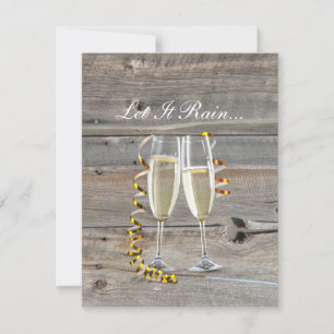 rustikaler Stallholz Champagner Western Hochzeit Einladung