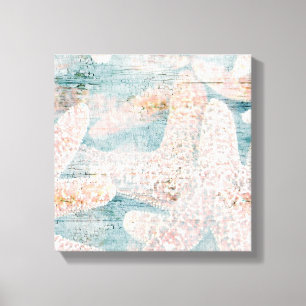 Rustikaler Starfish Aquamarin Blue Leinwanddruck