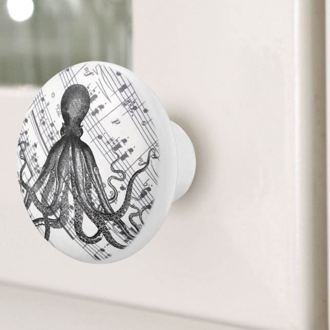 rustikaler Steampunk nautischer, moderner Vintager Keramikknauf (rustic steampunk nautical modern vintage octopus ceramic knob)