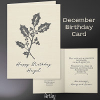 Rustikaler Stempel Holly Dezember Geburtshaus Blum