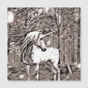 Rustikaler Stil - Einhorn Magnetkarte
