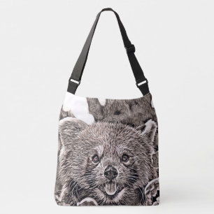Rustikaler Stil - Red Panda 2 Tragetaschen Mit Langen Trägern