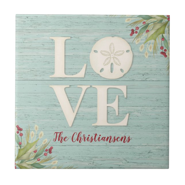 Rustikaler Strand Sand Dollar Fliese (Vorderseite)