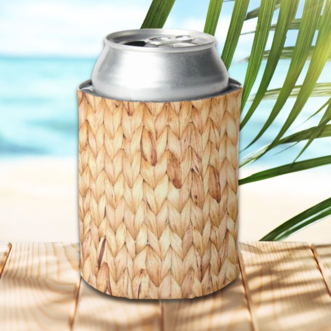 Rustikaler Strand Tropeninsel Weidengeflecht Dosenkühler (rustic beach tropical island woven wicker can cooler)
