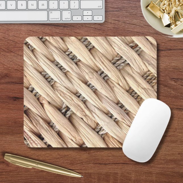Rustikaler Strand Tropeninsel Weidengeflecht Mousepad (rustic beach tropical island woven wicker mouse pad)