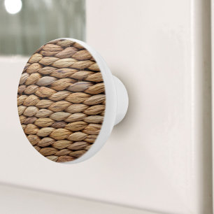Rustikaler Strand Tropical Island Woven Wicker Keramikknauf