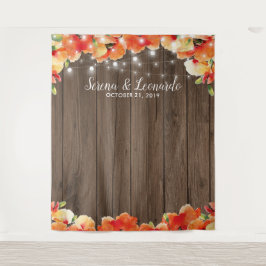 Rustikaler Streichellichtstand Poppy Wedding Foto  Wandteppich