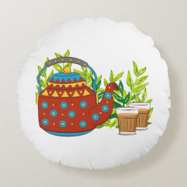 Rustikaler Teekessel Niedlich Trendy Moderne Tasse Rundes Kissen