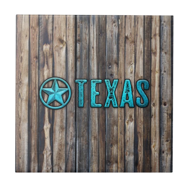 Rustikaler Texas-Stern (blau) Fliese (Vorderseite)