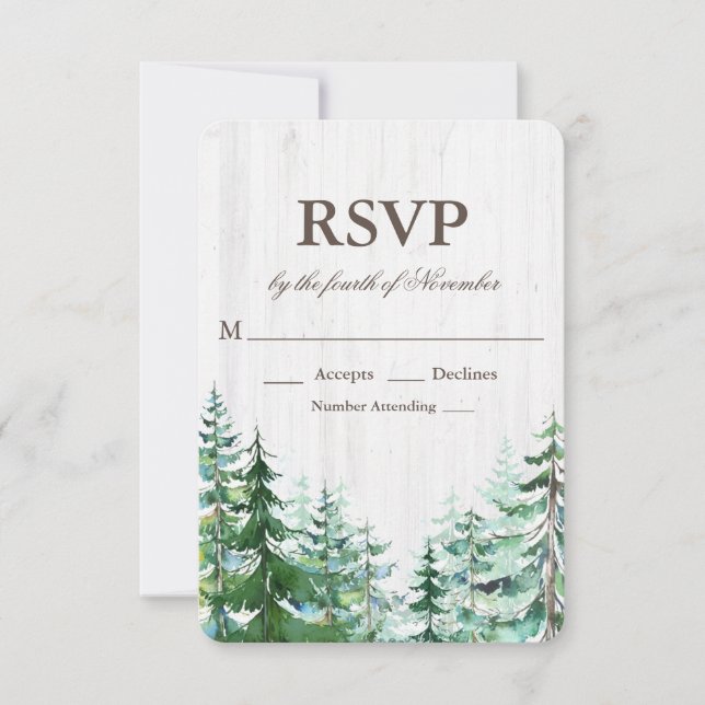 Rustikaler Tree Wedding RSVP (Vorderseite)