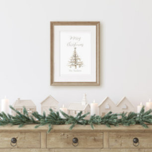 Rustikaler Treibholz-Küsten-Weihnachtsbaum Poster