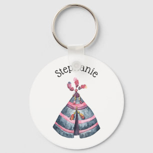 Rustikaler Tribal Watercolor Wigwam Individuelle N Schlüsselanhänger