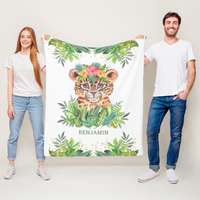 Rustikaler Tropischer Dschungel Safari Niedlich Le Fleecedecke (Beispiel)