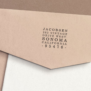 Rustikaler Typografie-Rücksende-Adresse-Stempel Permastempel
