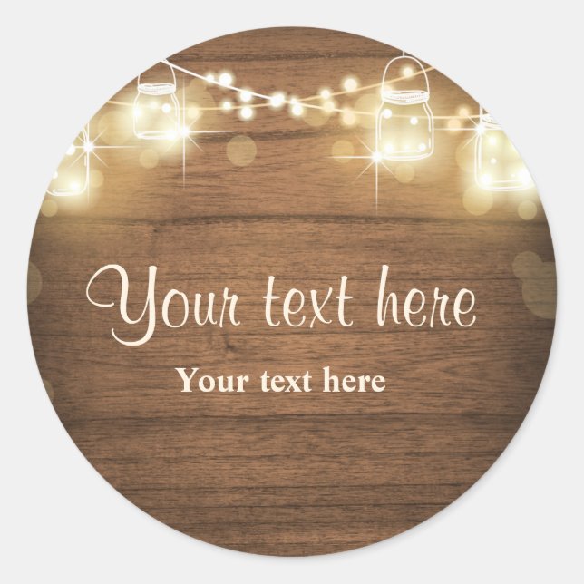 Rustikaler Umschlag Aufkleber Elegant (Vorderseite)