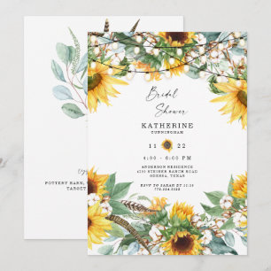 Rustikaler üppiger Sonnenblumenstrauß Lichterkette Einladung