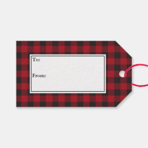 Rustikaler Urlaub Red Buffalo Kariert Geschenkanhänger