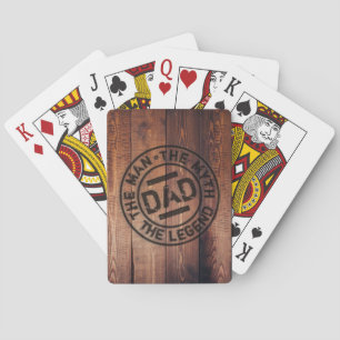Rustikaler Vater Mythos Legende Holzpyrografie  Spielkarten