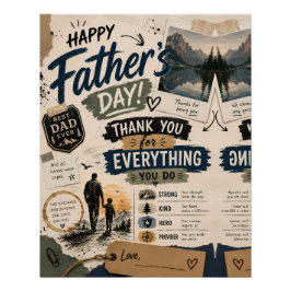 Rustikaler Vater-Tag-Erinnerungsposter-Druck Poster