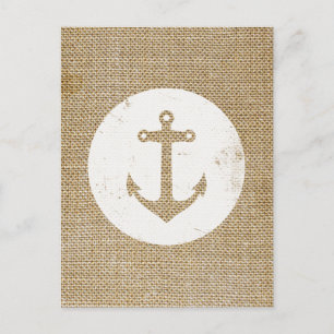 Rustikaler Vintage-Anker Postkarte