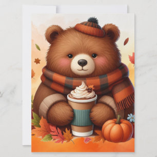 Rustikaler/vintage Herbstbär Feiertagskarte