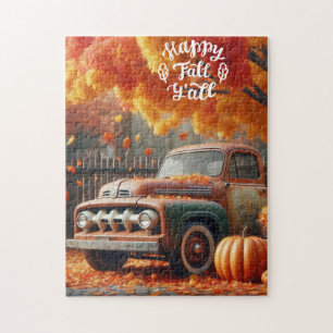 Rustikaler/vintage Herbstfarm-LKW Puzzle