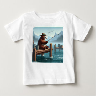 Rustikaler, vintage Outdoor-Bär-Berg Baby T-shirt