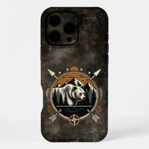 Rustikaler, vintage Outdoor-Bär Berg iPhone 16 Pro Max Hülle