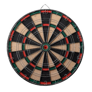 Rustikaler Vintage Retro Rot & Grün Dartscheibe