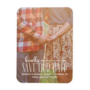 Rustikaler Vintage-Stil Foto Save-the-Date Magnet